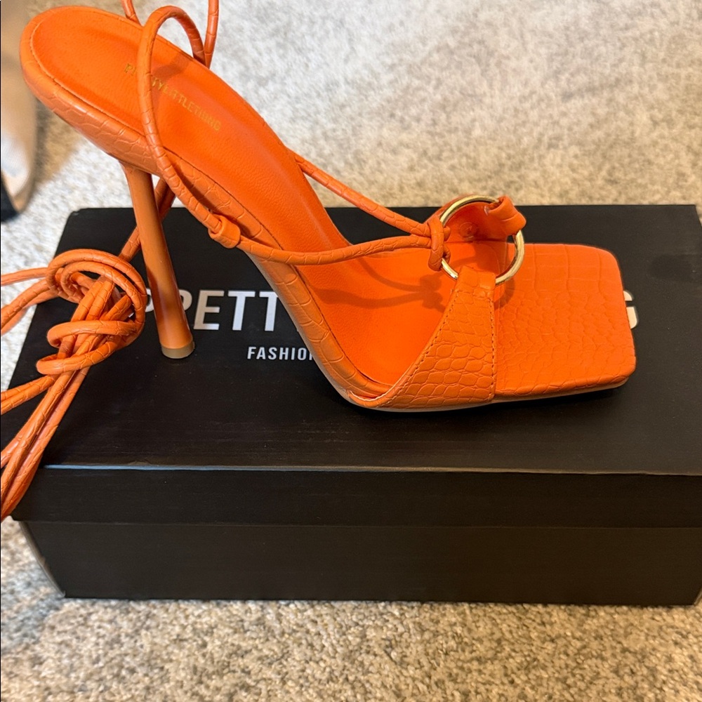 PrettyLittleThing Bold Orange Heels